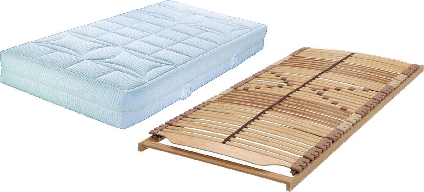 Malie Panda Superflex NV Lattenrost in Überlänge 90 x 220 cm plus Malie Big Star XXL H4 5-Zonen Tonnentaschenfederkern-Matratze in Überlänge 90 x 220 cm im Härtegrad 4 / H4