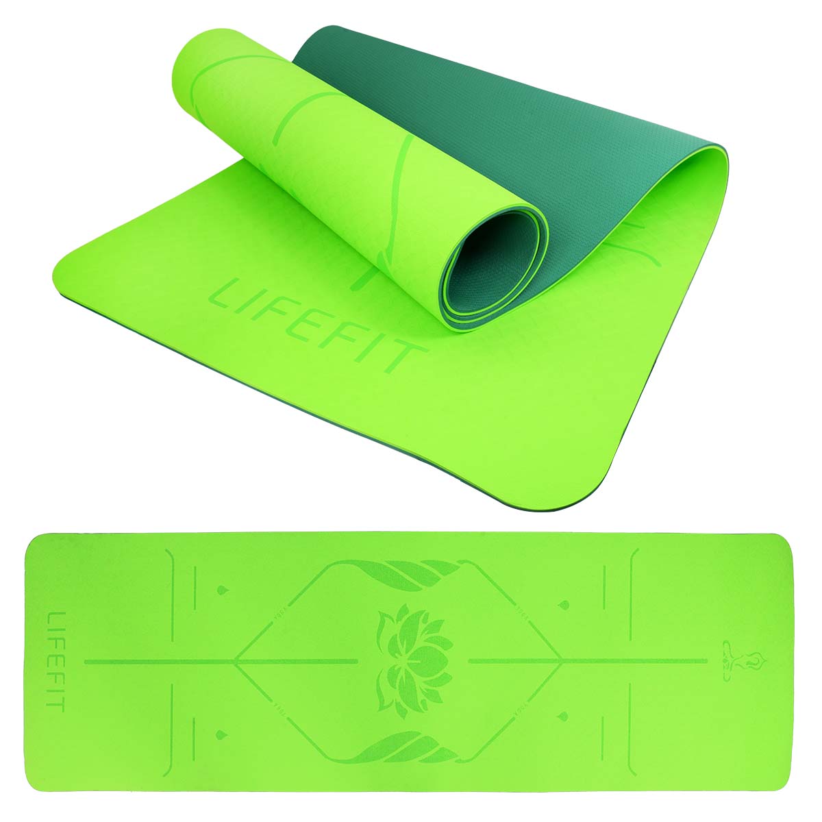 LIFEFIT® Lifefit YOGA MAT LOTOS DUO, 183x58x0,6cm, grün