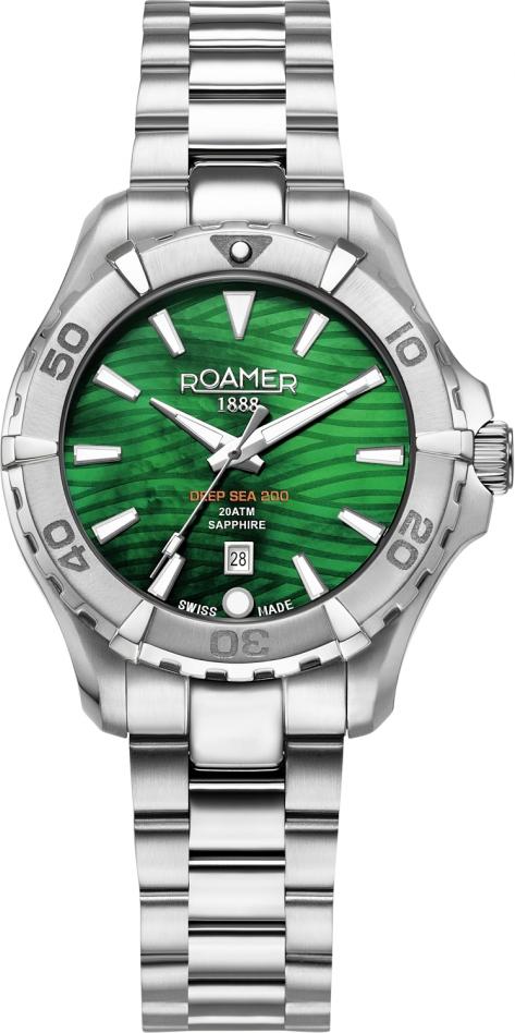 Damen Uhr ROAMER 860844 41 75 20 in grünem Sportdesign zum Tauchen.