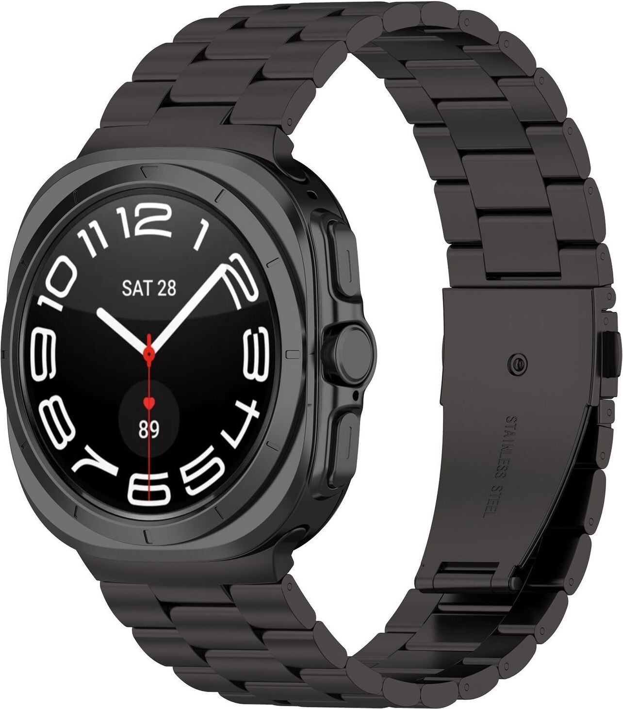 Pre Samsung Galaxy Watch Ultra 47 mm kovový remienok na ruku z nehrdzavejúcej ocele Black