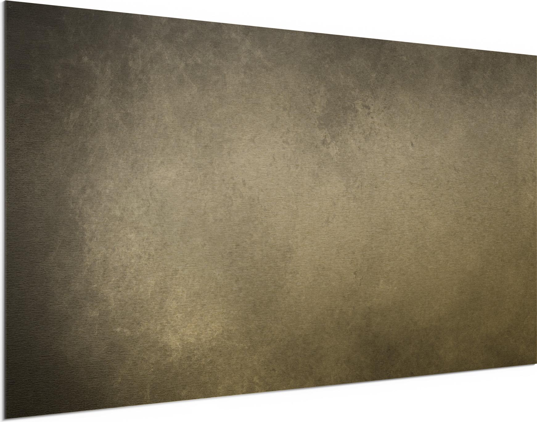 DEQORI Alu-Dibond Bild Gold 100x50 cm 'Leere Schultafel' Wandbild Metall dünn Design AD-100-50-G-1951-UV