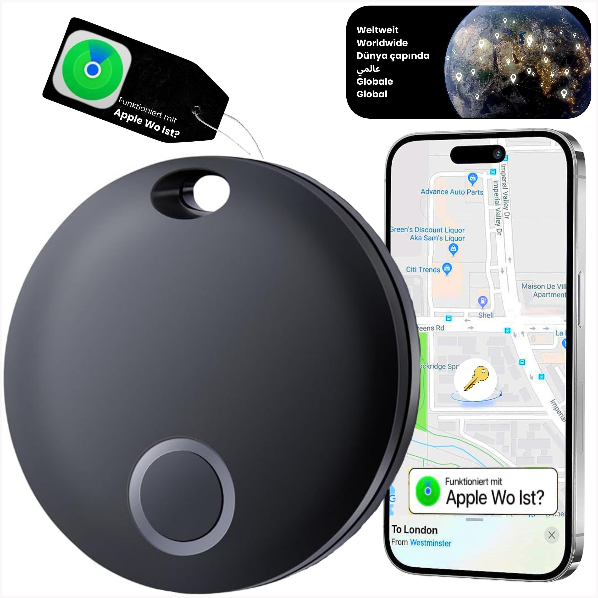 S&T DESIGN Smart Tag Koffer Hunde Tracker kompatibel mit Apple Wo GPS-Tracker iOS GPS Tracker Wasserdicht Wo Ist Kompatibeler Tracker für Apple