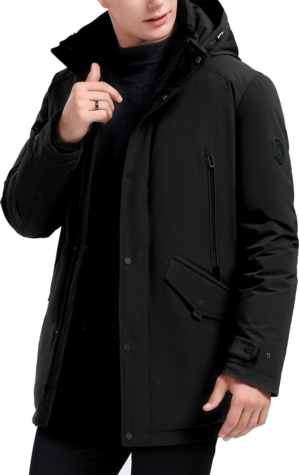 Heikoeco Herren winterjacke, winterjacke herren, winter jacket men, winterjacke, mit 125-146g Gänsedaunen Winddicht mit Kapuze L