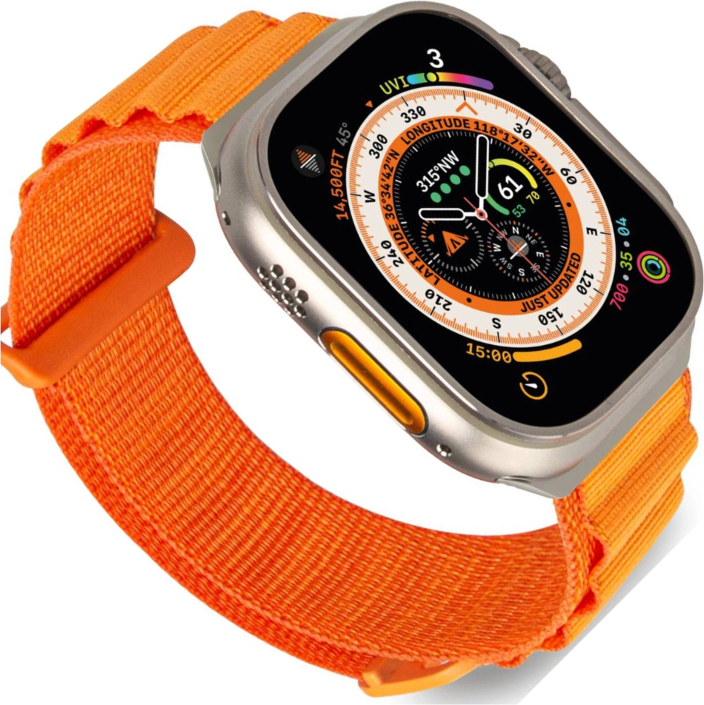 Puro Extreme Nylonový remienok pre Apple Watch 42 / 44 / 45 / 49 mm - oranžový