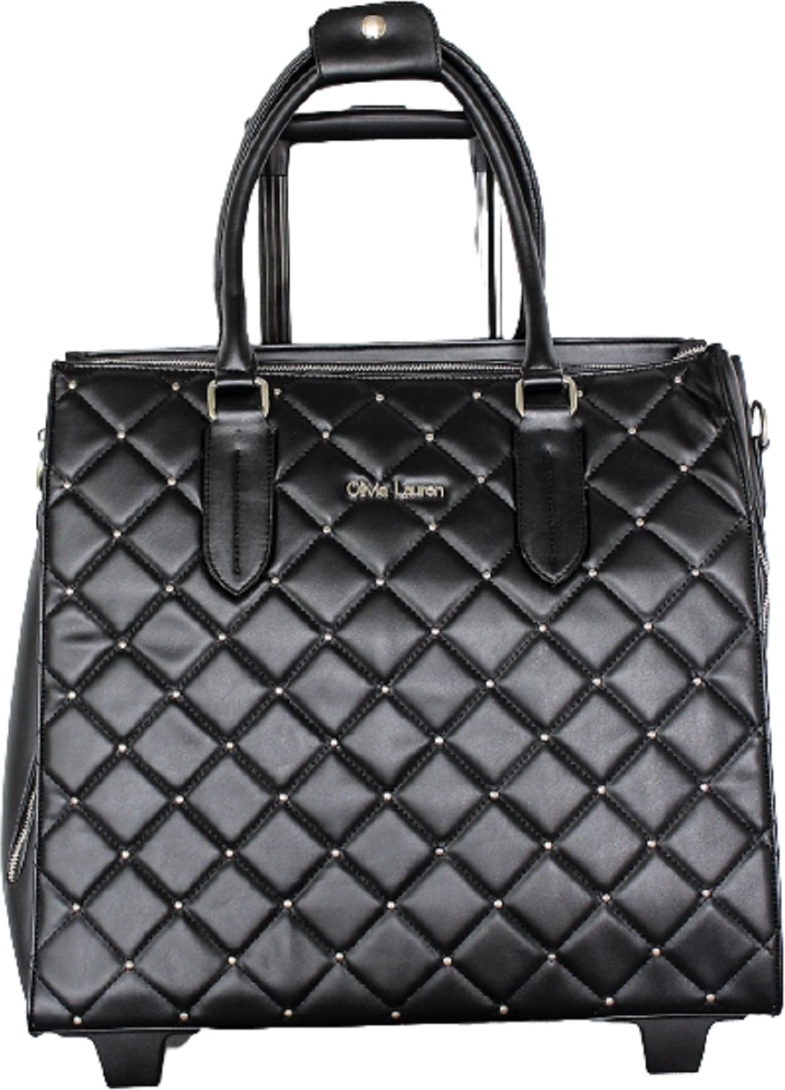 Aktentasche Damen Trolley Laptoptrolley Karo Schwarz Leicht Bowatex