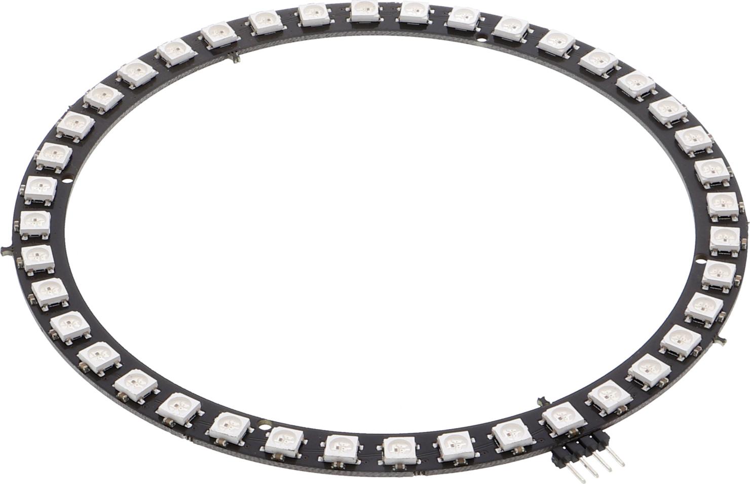 Funduino LED Ring (WS2812, vergleichbar mit Neopixel) Größe: 40 Pixel Angelötete Stiftleiste: Ja LED Ring (WS2812, vergleichbar mit Neopixel) : 40 Pixel Ja