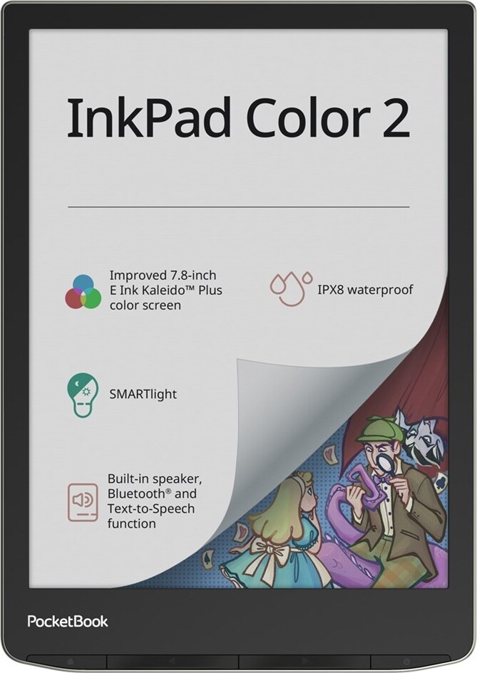 PocketBook InkPad Color 2 eBook-Reader Touchscreen 32 GB WLAN Schwarz, Silber PB743C-N-WW