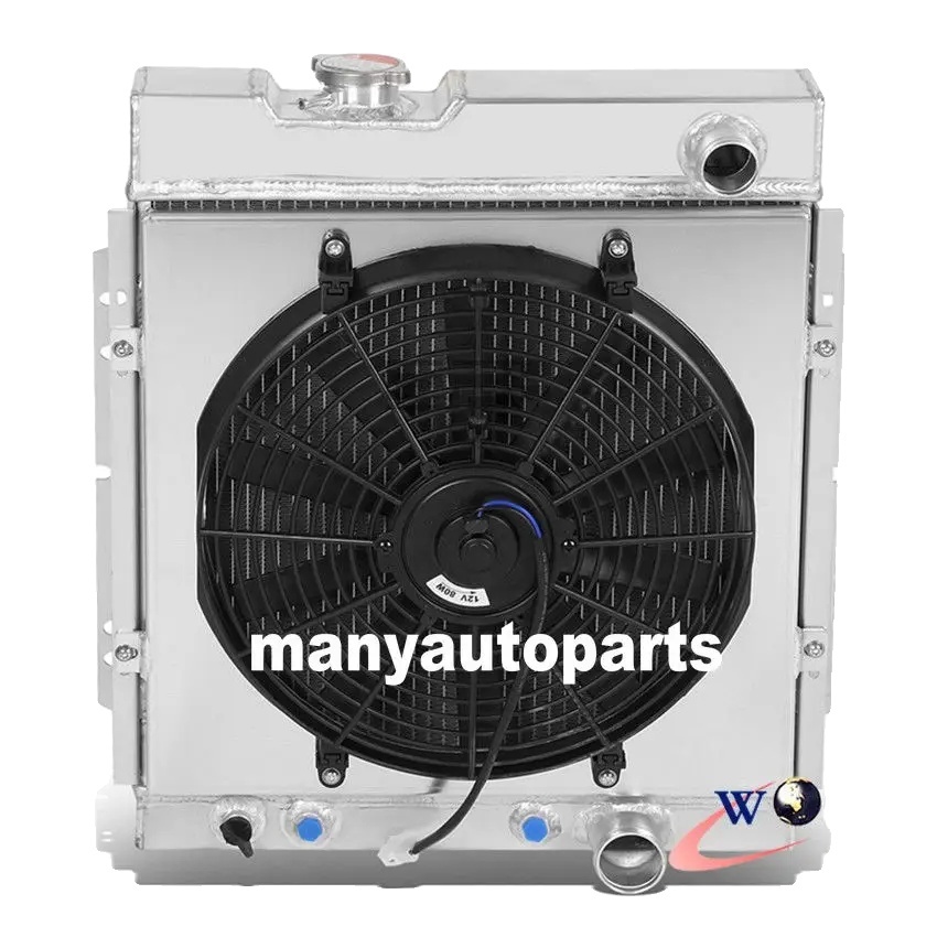 Hliníkový chladič pre Ford Mustang, kompletná sada krytu a ventilátora, ideálny pre V8 289/302, ľahký 6,5 kg ,