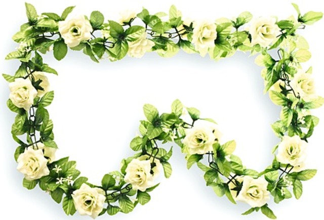 BASIL Blumengirlande Rosen, weiß 50270