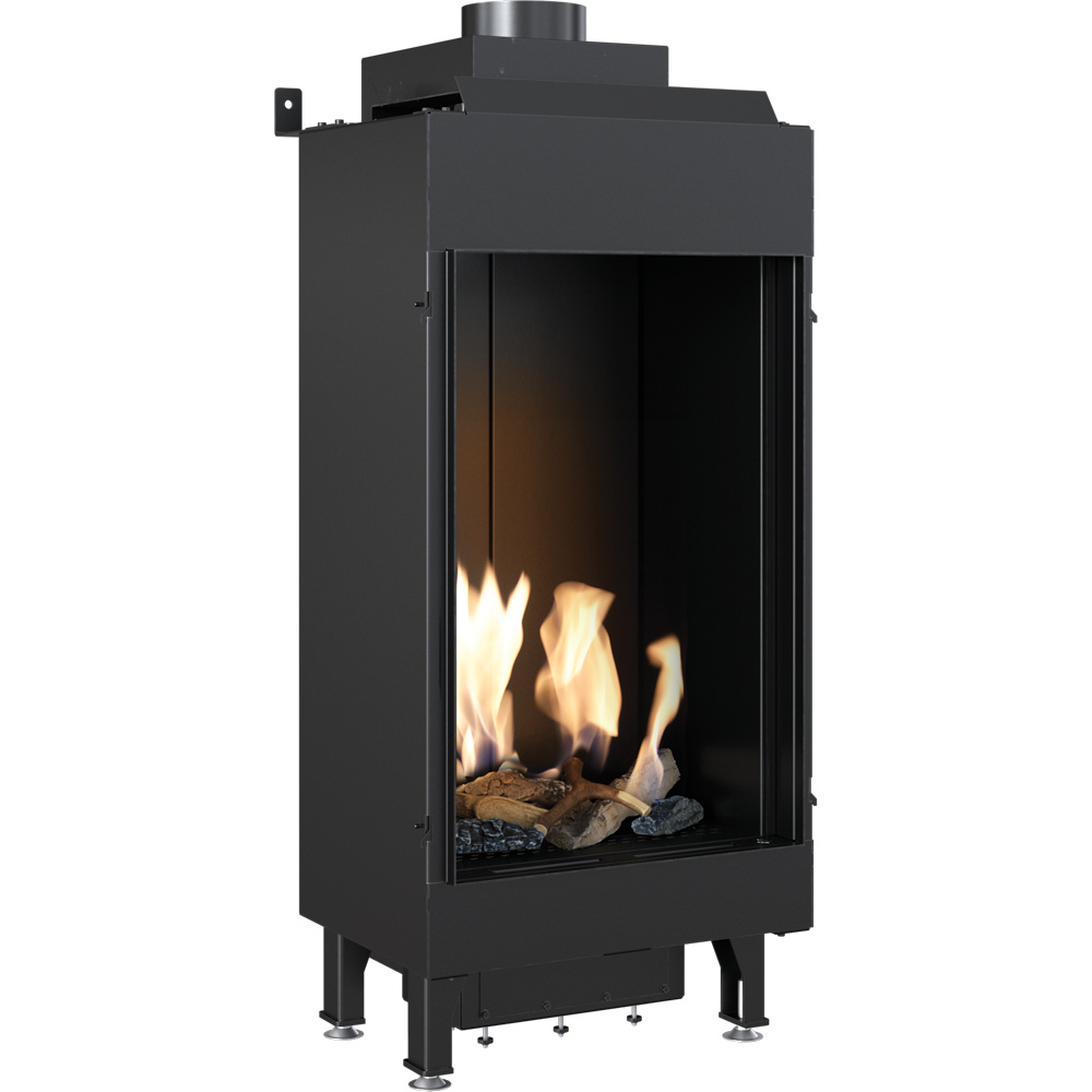 Plynový krb Leo 68 predný orientovaný na zemný plyn ∅ 100/150 5,5 kW