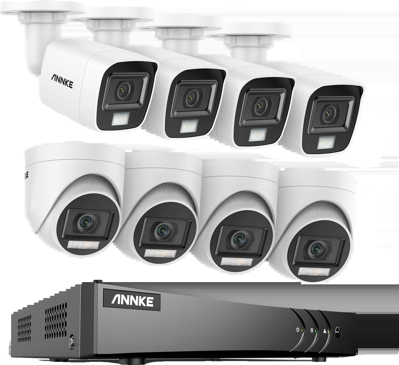 Bezpečnostný kamerový systém, rozlíšenie 5 MP s vysokým rozlíšením, 8CH DVR s nočným videním, 8CH DVR 8-dielna súprava, žiadny