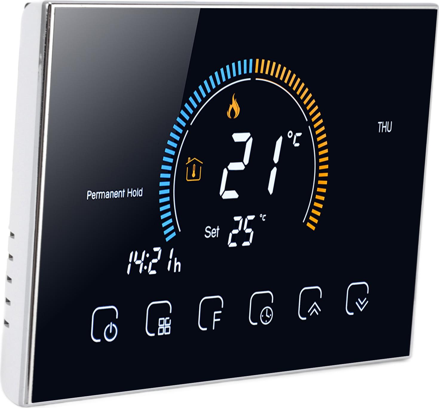 Cocosity Thermostat Kessel Heizung Thermostat LCD Touch Screen Programmierbare Thermostat AC 95?240V Schwarz BHT 8000GC