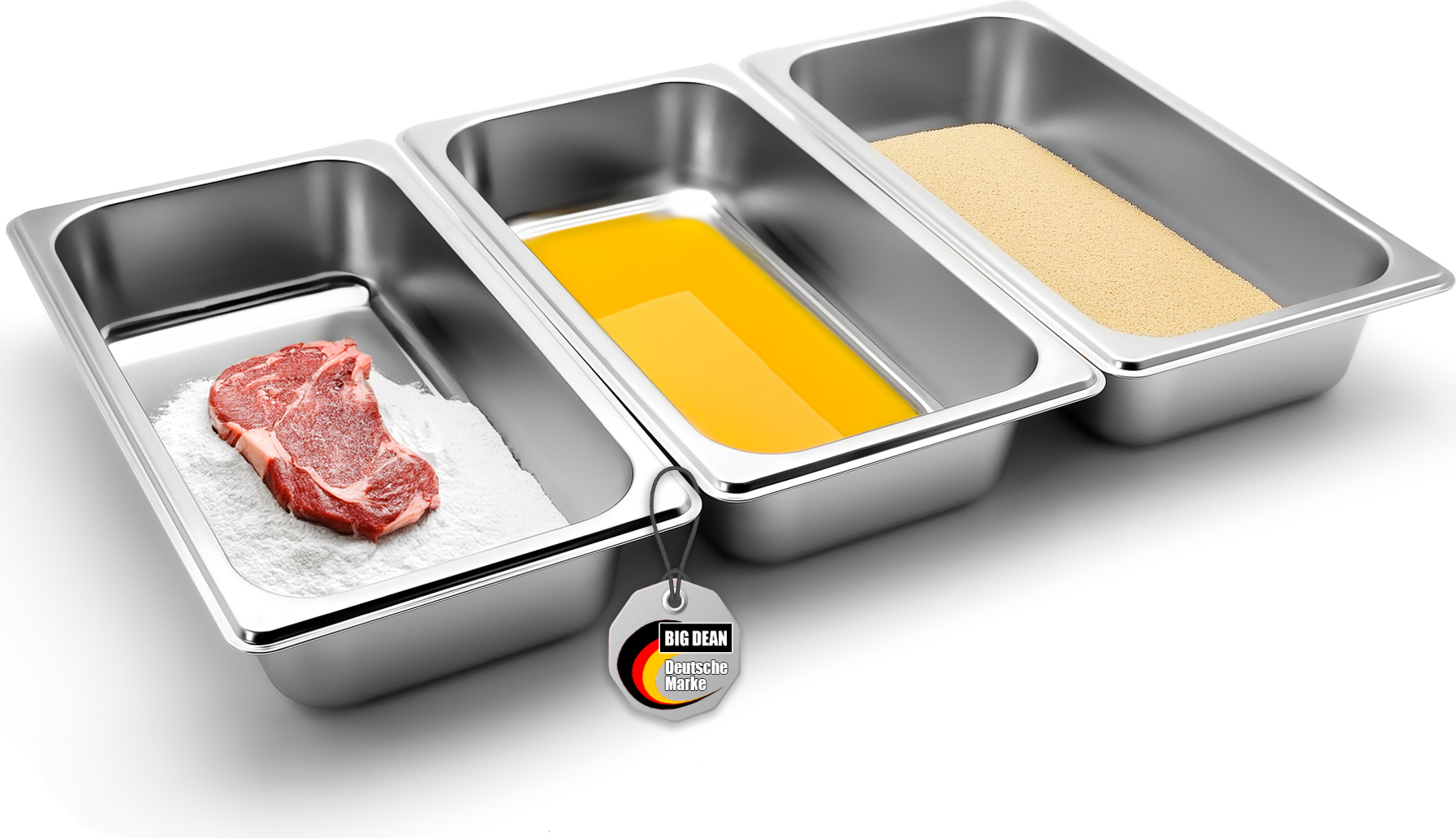 XSHAO Panierschalen Set 3-teilig - Edelstahl Mit Zange 25,5cm