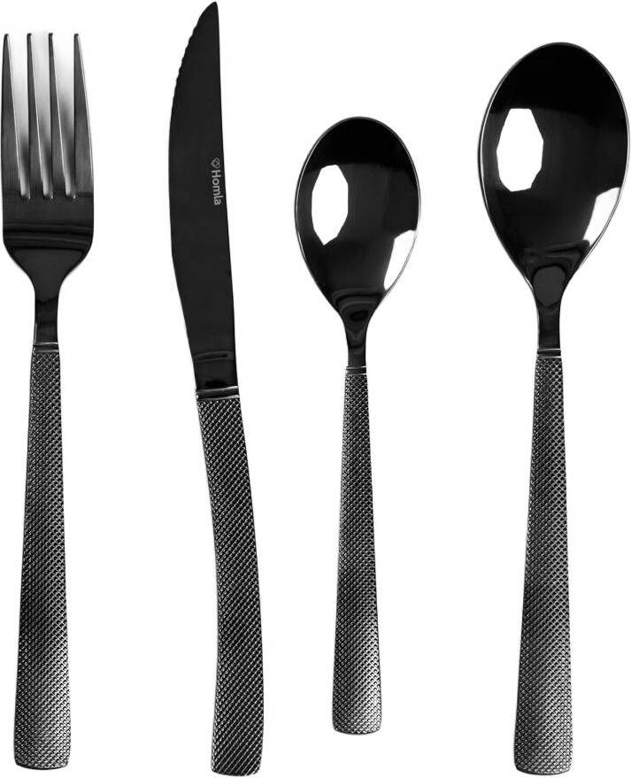 HOMLA STREAMLINE schwarzes Besteckset 24 tlg.