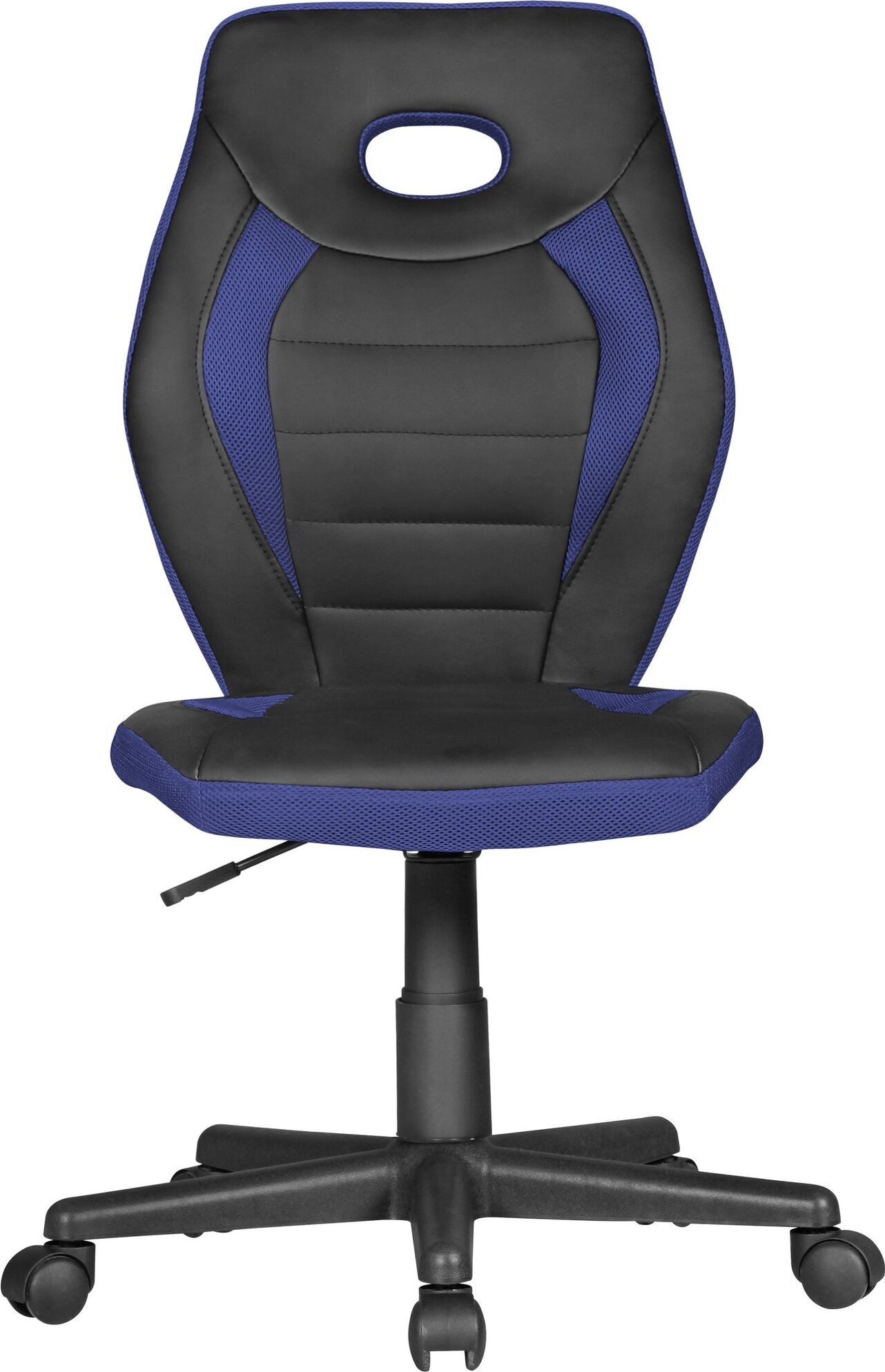 FineBuy Detská stolička modrá pre deti od 6 rokov s operadlom Detská otočná stolička ergonomická Detská kancelárska stolička Stolička pre mládež výškovo nastaviteľná