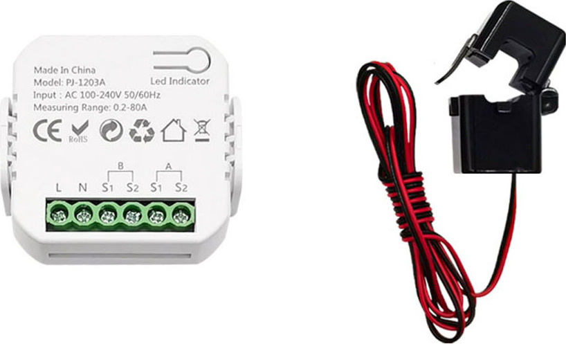 Aibecy Tuya ZigBee Energieschalter Stromspannungsmesser App Tägliche und monatliche Abfrage des Gesamtstromverbrauchs mit Stromeinstellungsfunktion, 1CT