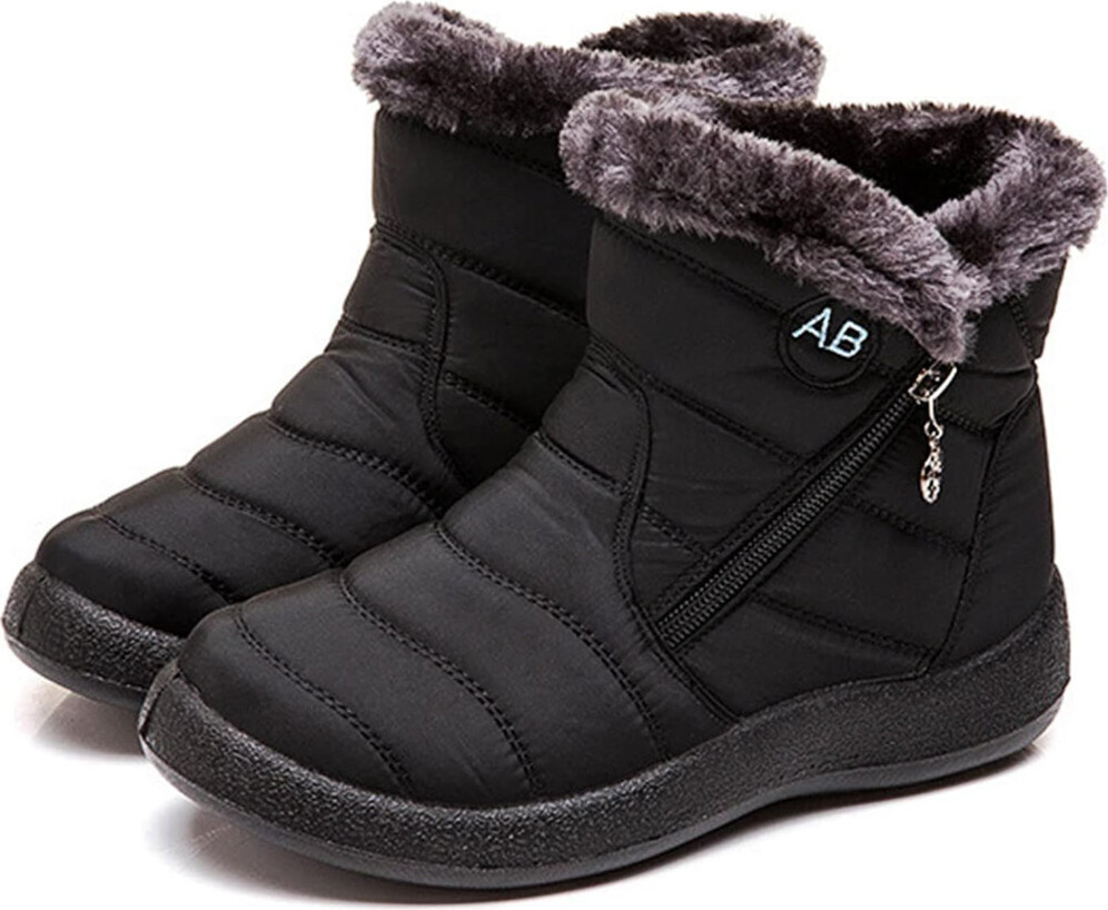 Bottes D'Hiver Femmes Neige Fourrées – Semelle Épaisse Antidérapante, Doublure Laine Chaude, Design Dentelle Ondulée Confort
