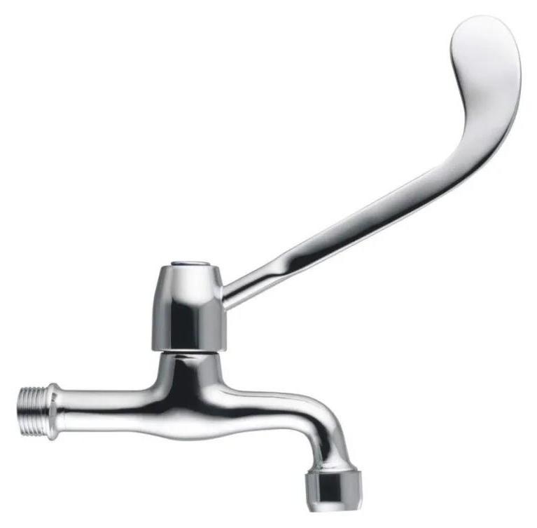 PB Clinic Behindertenfreundlicher Wandwasserhahn für Kaltwasser mit langem Hebel, Chrom, kleines Modell 1208956279