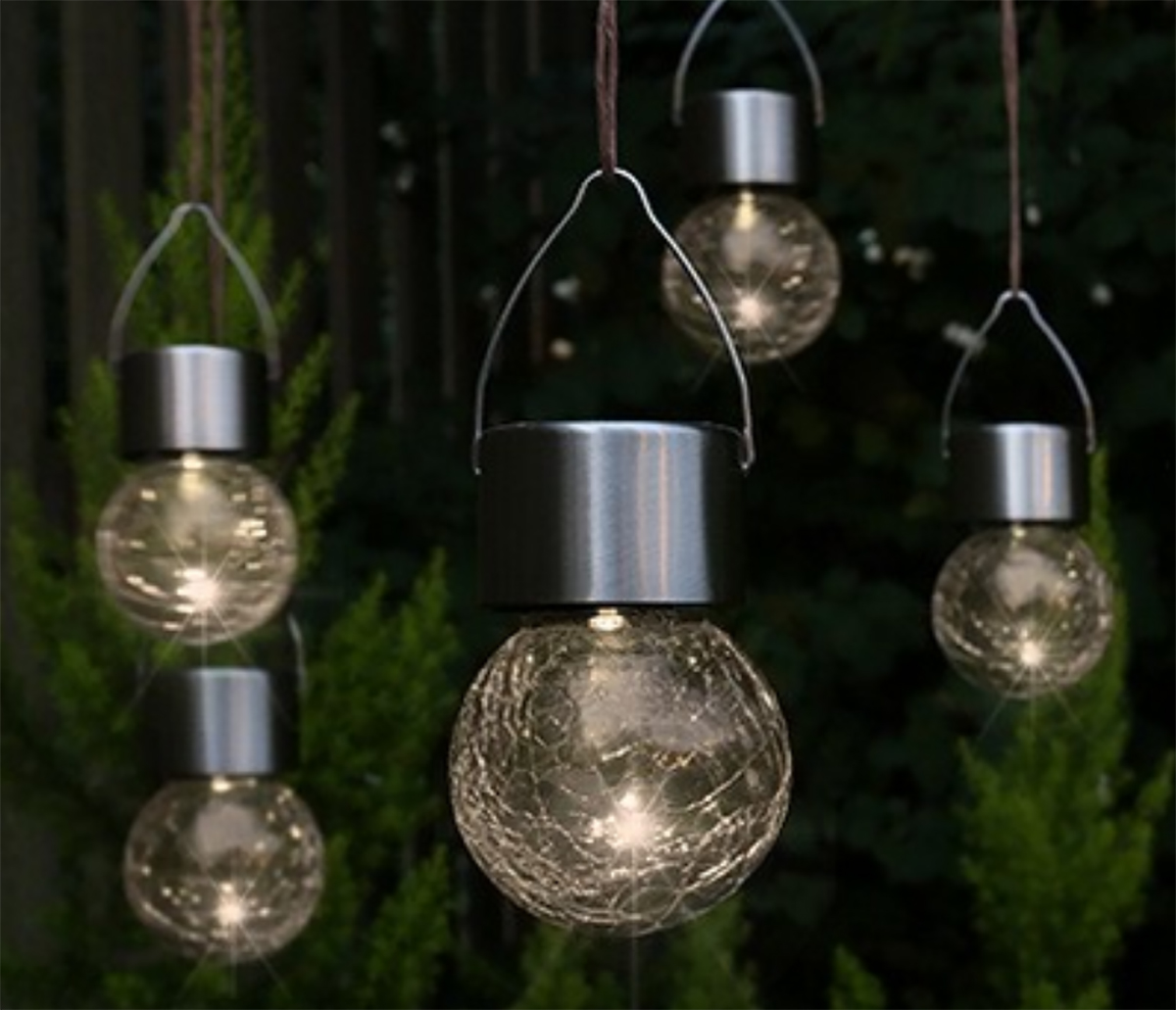 TrendLine LED Solarleuchte Gartenlampe Außenlampe Solar-Licht-Glas Hängeleuchte 