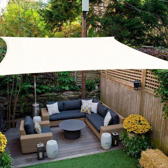 OEM Schattensetz, Quadrat 3x3m, atmungsaktives HDPE-Tuch (185g/), 3m Schattenetz mit UV-Schutz für Terrasse, Garten, Camping, draußen - Weiß 3x3m 2026