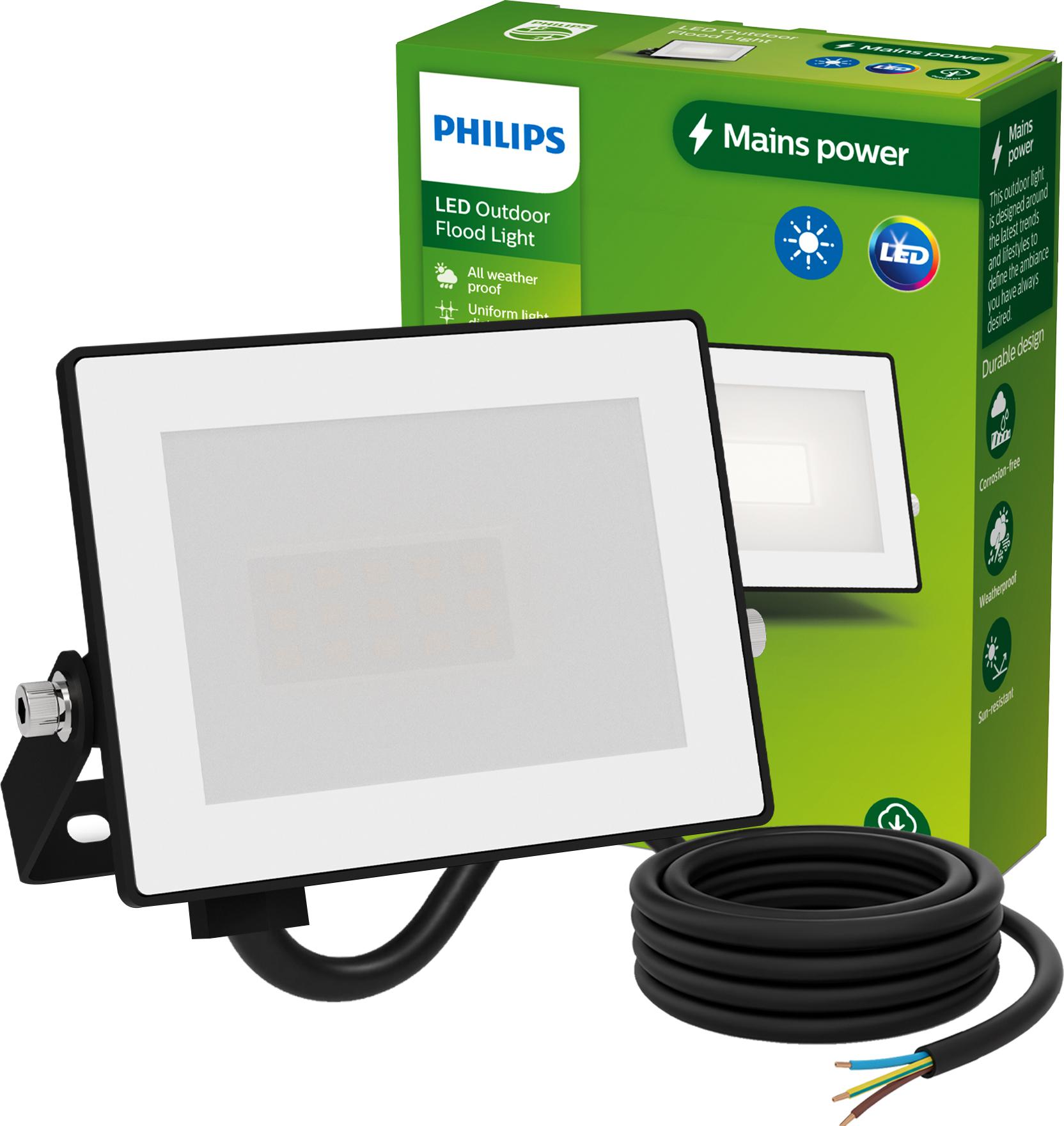 Philips Wandleuchten Lois, 10 W, Wandbeleuchtung für den Außenbereich, Schwarz, Metall, IP65, Garten, Terrasse, I PHSNAS0205