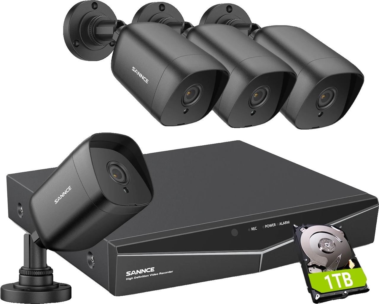 Bezpečnostný kamerový systém Sannce, rozlíšenie 5 MP, úložný priestor 4 TB, 4STK 1TB