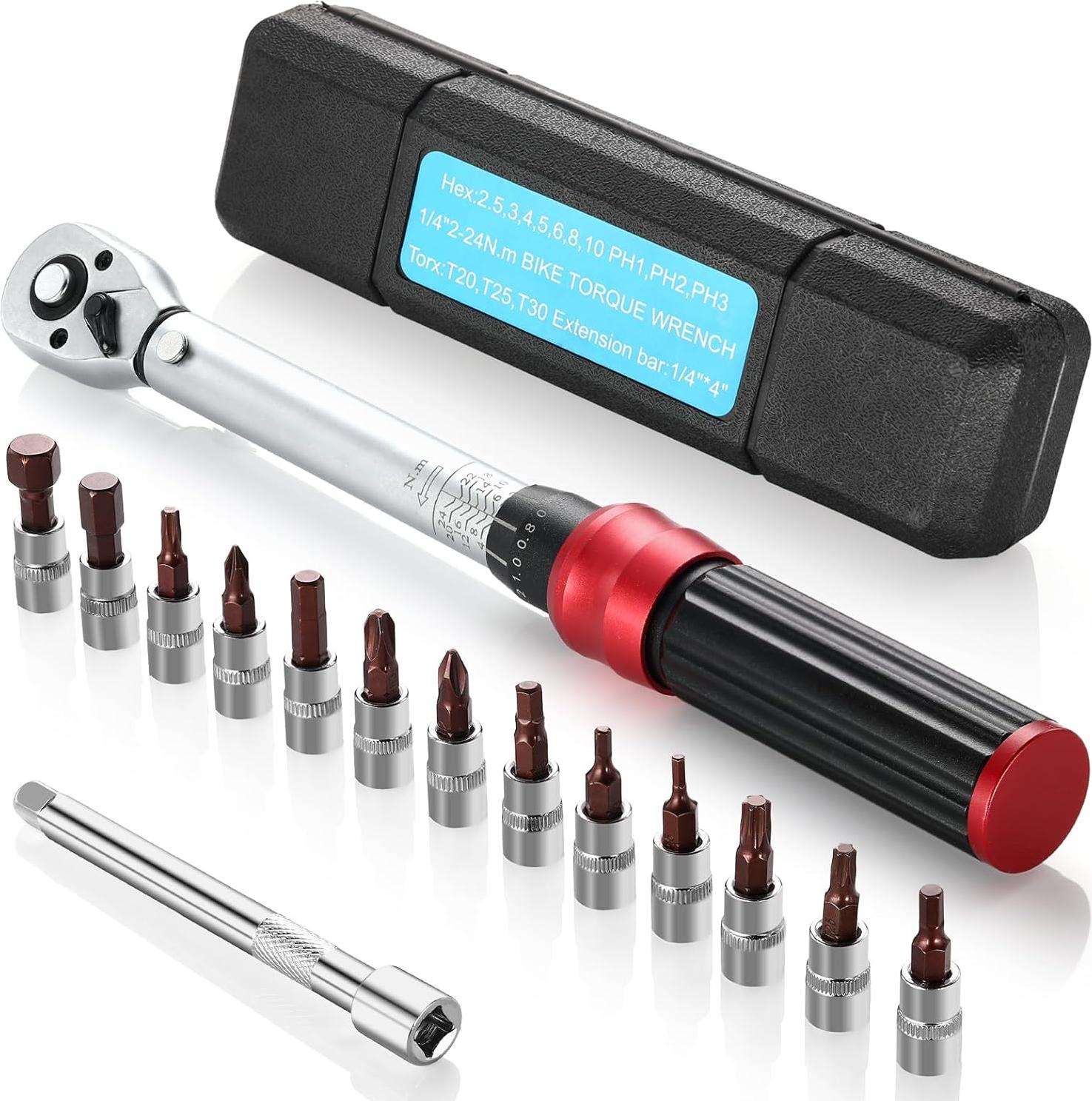 Markenlos Momentschlüssel Fahrrad - Momentschlüssel Fahrradzubehör - Drehmomentschraubendreher - Momentschlüssel Motorrad