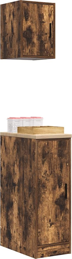 vidaXL Garážové skrine 2 ks Materiál na báze dreva údený dub