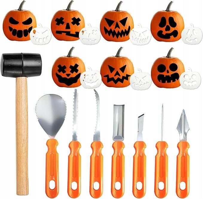Sonstige 16-teiliges Kürbis Schnitz-Set Werkzeuge Schnitzwerkzeug Schnitzen Halloween