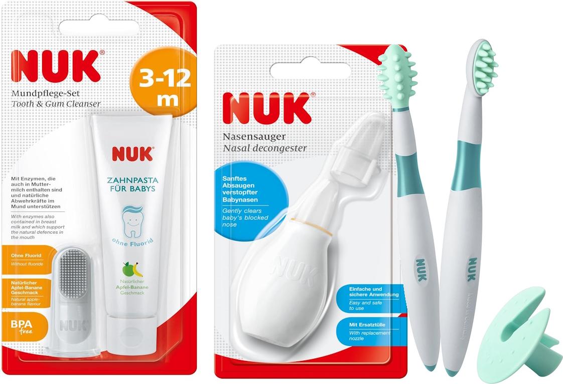 NUK Nasensauger + Zahn- & Mundpflege Set – 3-teilig