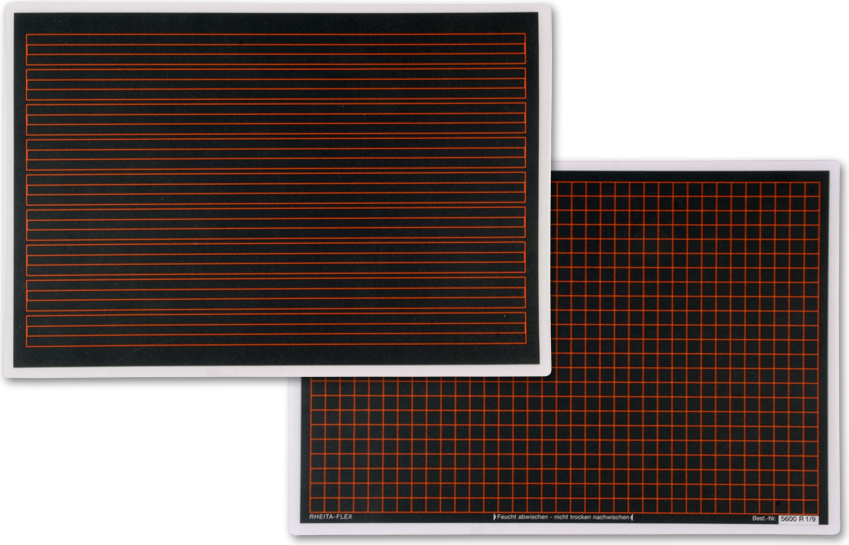 Rheita Schultafel aus Kunststoff Lineatur R 1/9 kariert und liniert 18x26cm