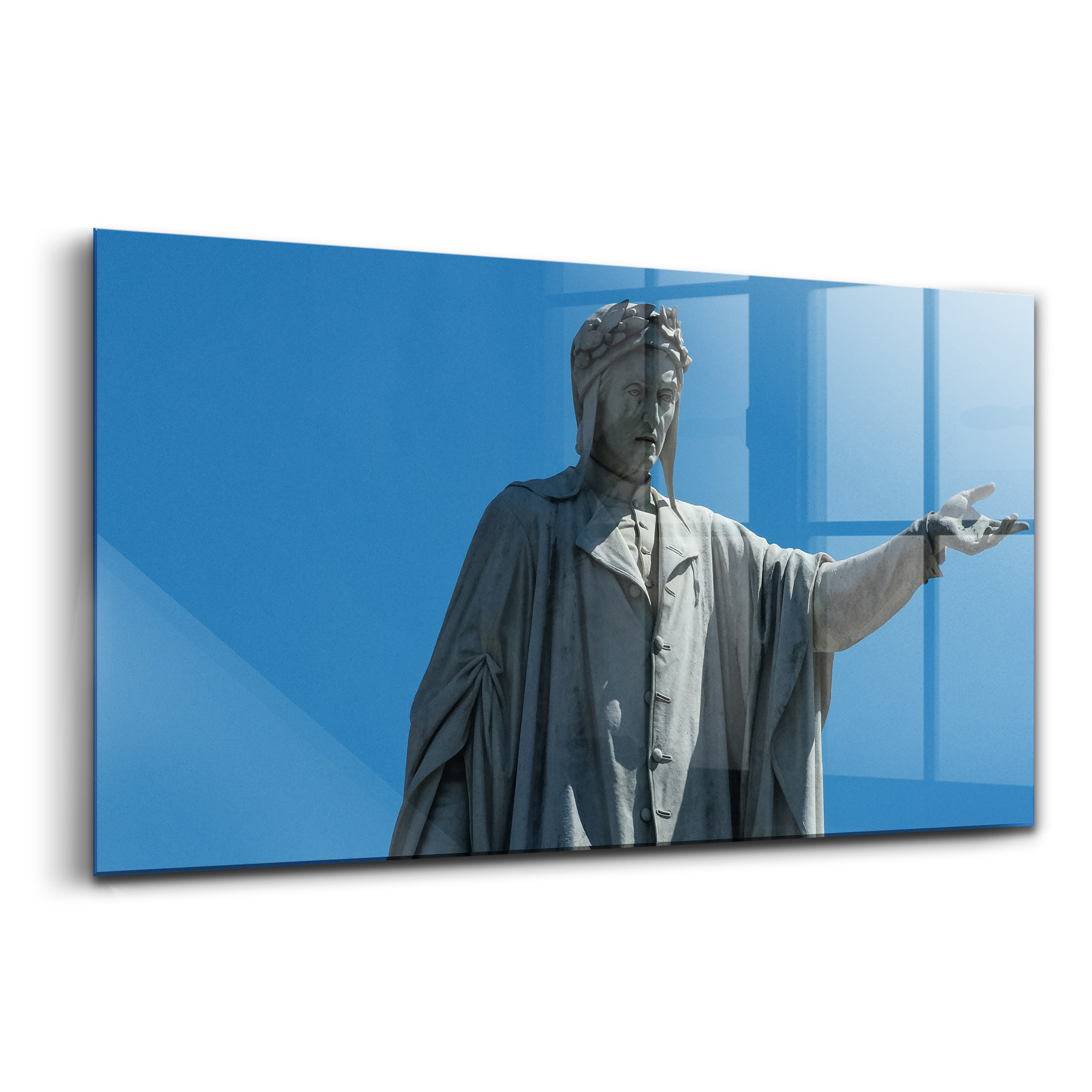 Wallfluent Glasmalerei - dekorative Malerei - moderne Malerei - 100x50 - Dante Alighieri Gedenkstätte Neapel 010010010010100075571