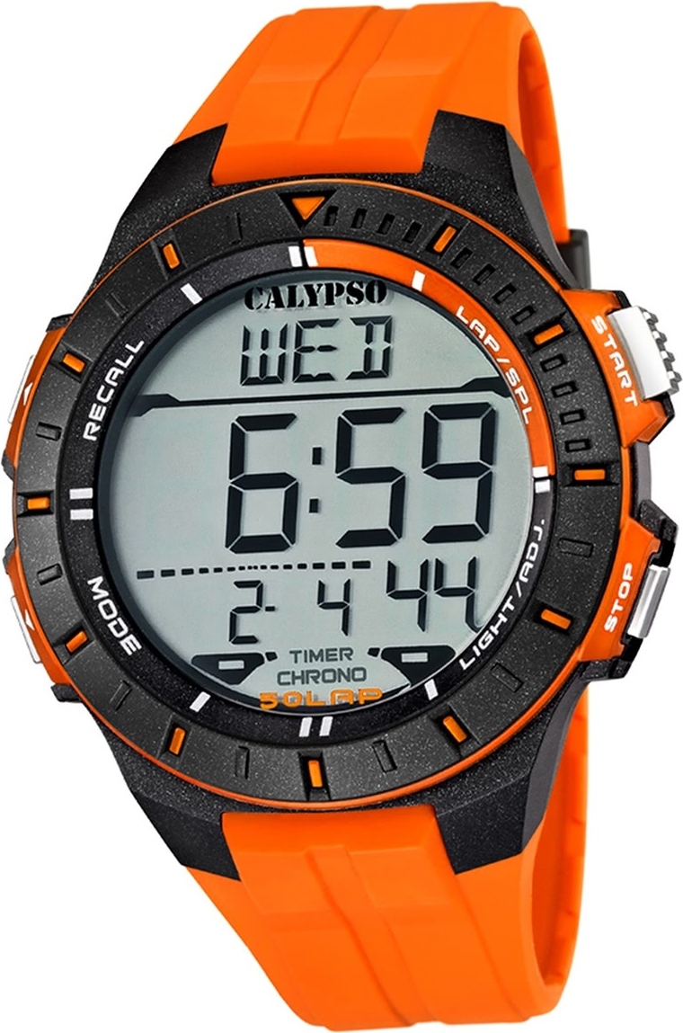 Calypso plastové pánske hodinky K5607/1 náramkové hodinky oranžové digitálne D2UK5607/1