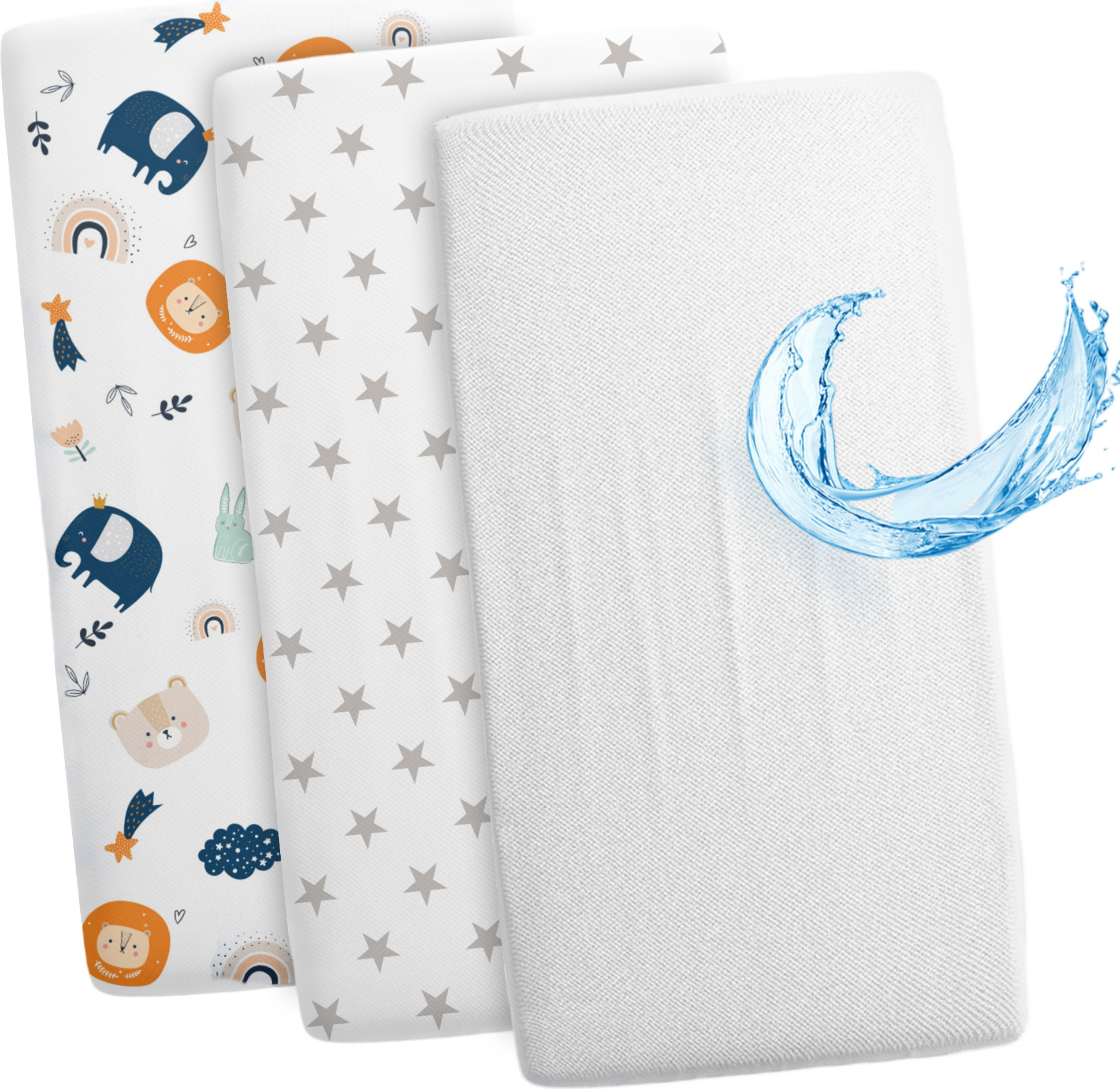 Little Grape Land Spannbettlaken 3er-Pack – 60x120 Cm, Ultraweiche Mikrofaser, Für Kinderbetten Und Baby-Matratzen