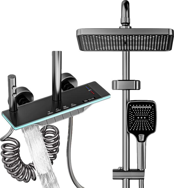 OEM Duschsystem, digitale Steuerung, höhenverstellbar, Grau 2372