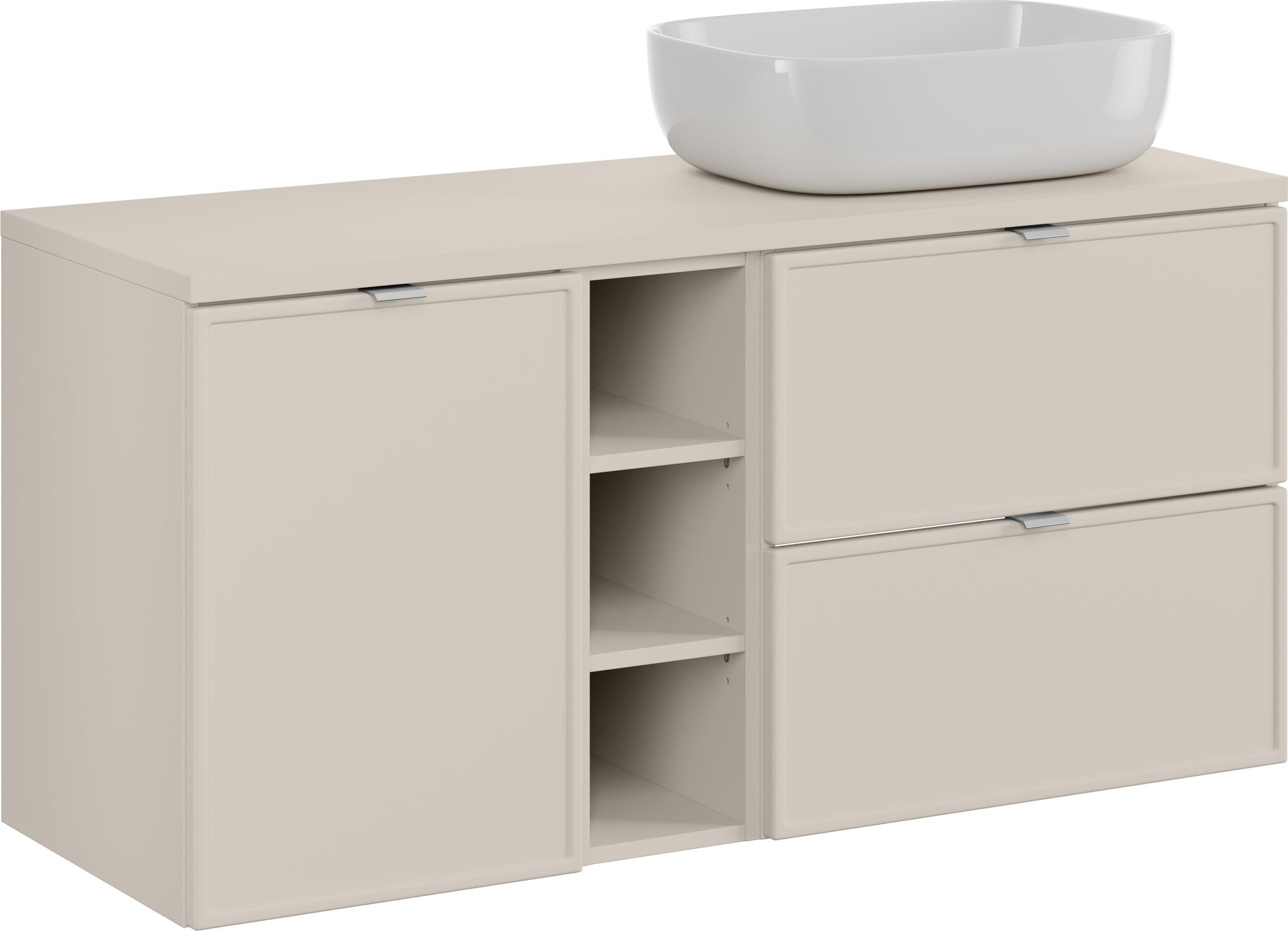 Badezimmerschrank 120 Cm Mit Arbeitsplatte Und Aufsatzwaschbecken