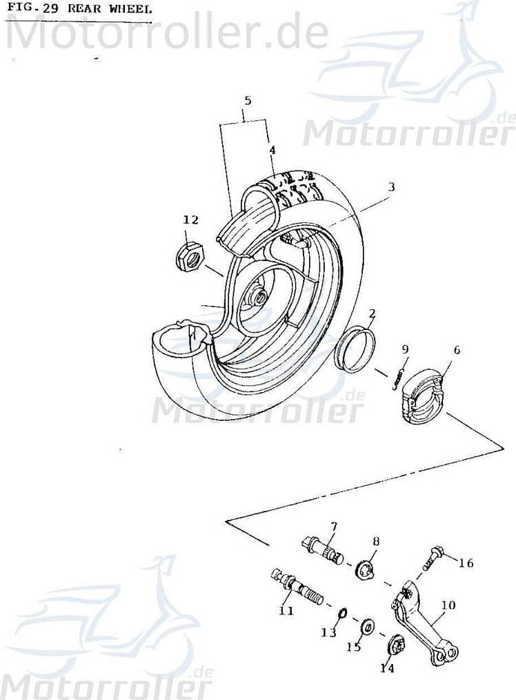 Adly Felge hinten silber Fox Plus 50 FP-50 Roller 50ccm 2Takt Motorroller.de Hinterrad-Felge Hinterradfelge Hinter-Rad Heck-Rad 50ccm-2Takt Scooter 42801-110-000