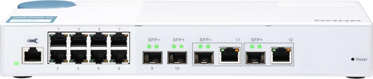 QNAP QSW-M408-2C - Switch - managed - 2 x 10 Gigabit SFP+ + 2 x C 10 G-Bit SFP+ + 8 x 10/100/1000 - Desktop