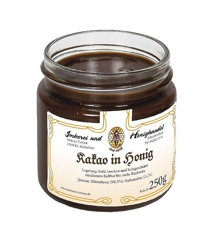 Imkerei Tietjen Kakao in Honig 250g | Honig Kreation mit Kakao | cremig 96A