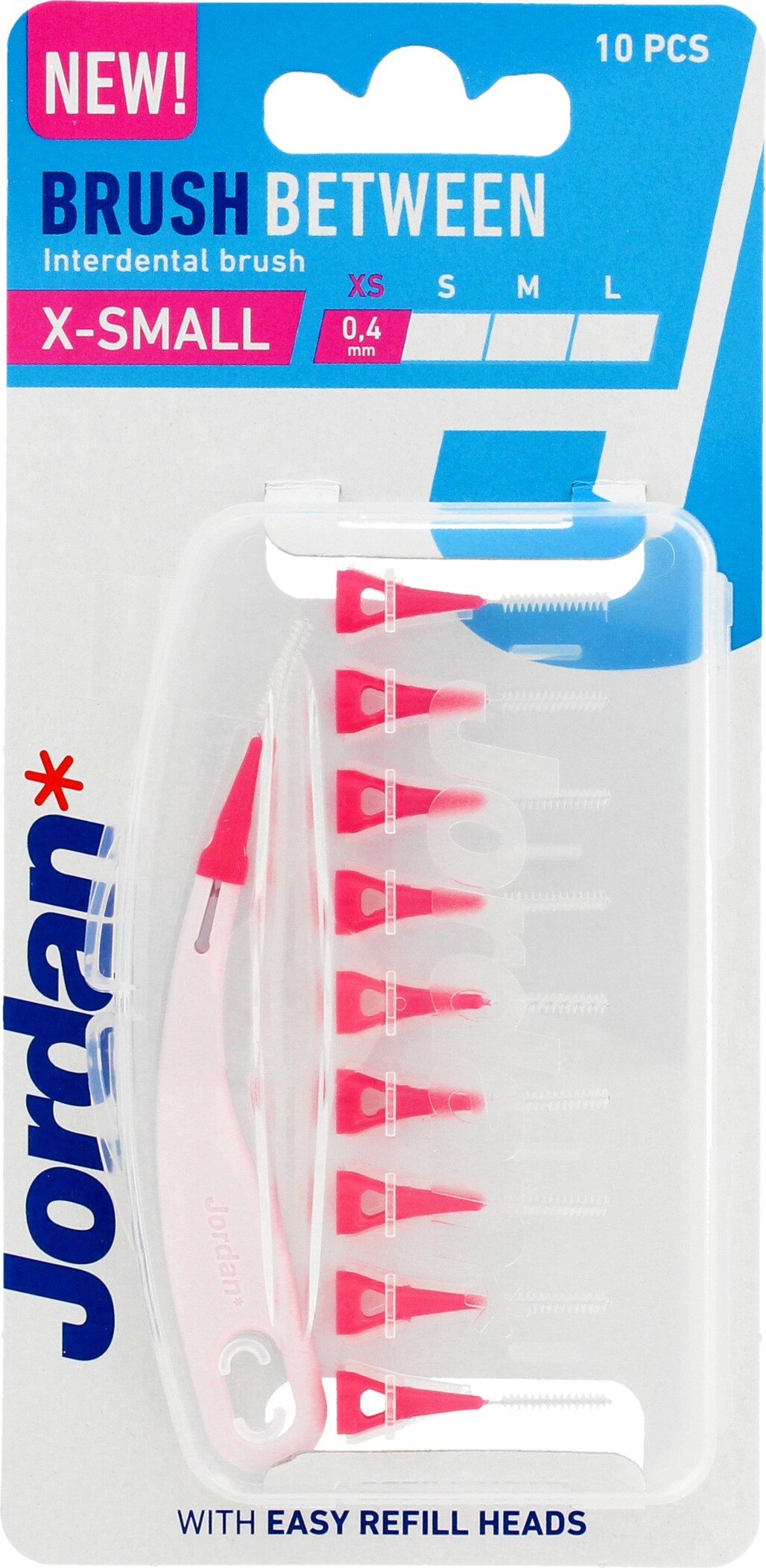 Orkla Jordan Brush between XS Toothbrush for Between Teeth Flossers 0.4mm 10 Pieces