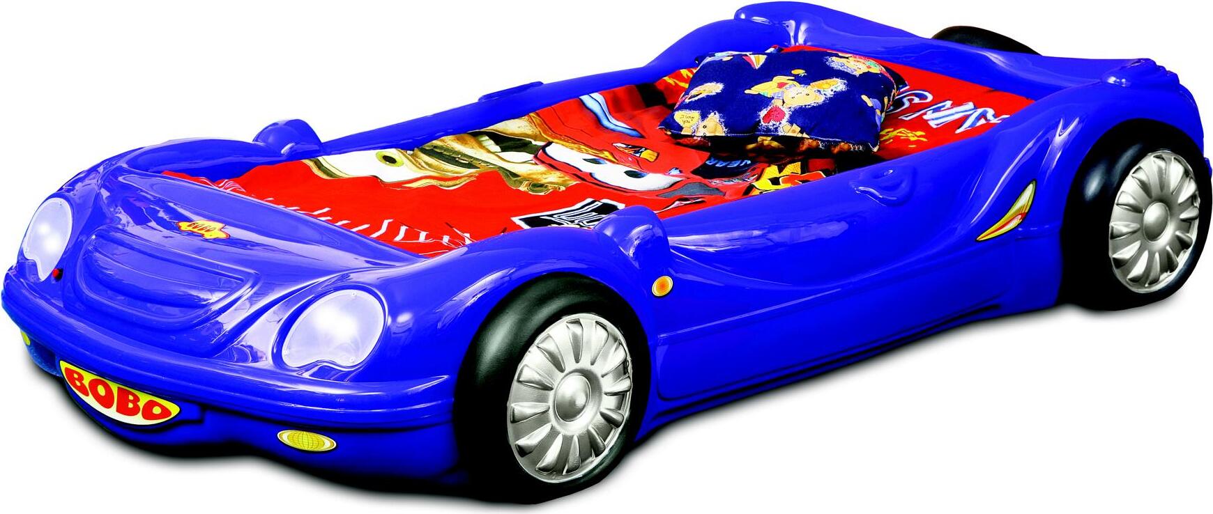 Kinderzimmer Bett Kinderbett Auto Rennbett Design mit Licht Matratze Lattenrost