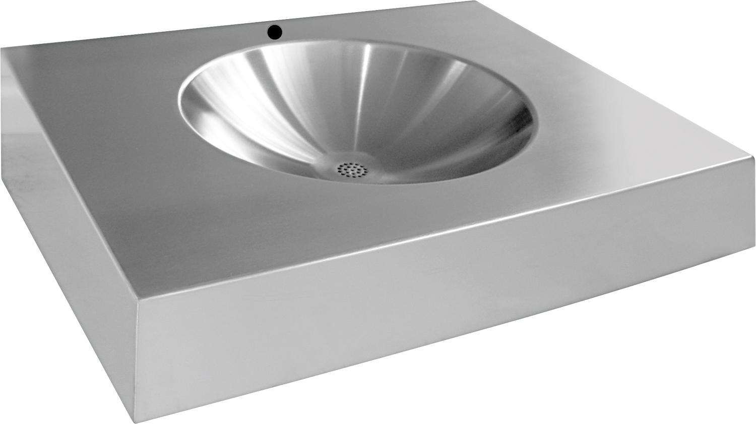 KWC AR Einzelwaschtisch, ANIMA, Edelstahl, 500x160x500 mm, mit Hahnloch 2000056774