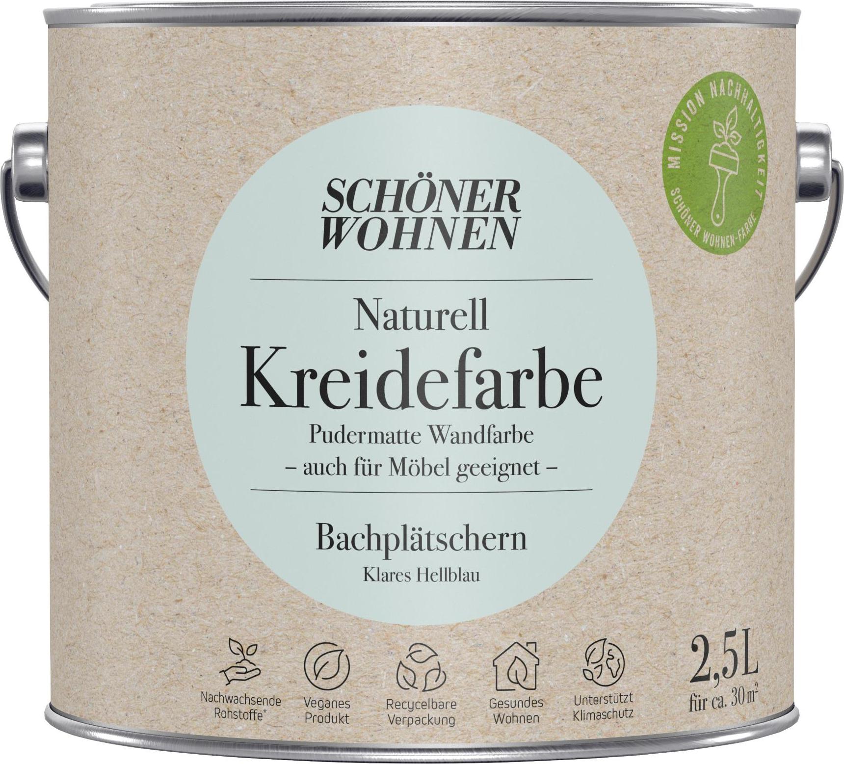 Schöner Wohnen Kollektion Schöner Wohnen Naturell Kreidefarbe 2,5 Ltr. Bachplätschern klares Hellblau 9474.02,5.5596 Bachpl.