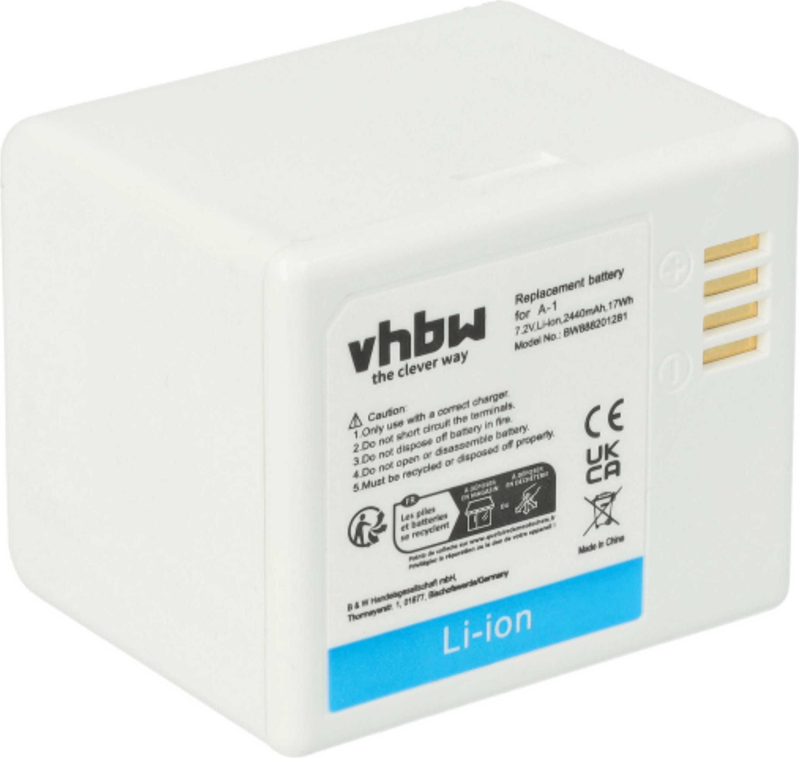 vhbw Akku Ersatz für Netgear / Arlo A-1B, 308-10047-01, A-1, 308-10029-01 für Knopfkamera, getarnte Kamera (2200 mAh, 7,2 V, Li-Ion) 165049778-2