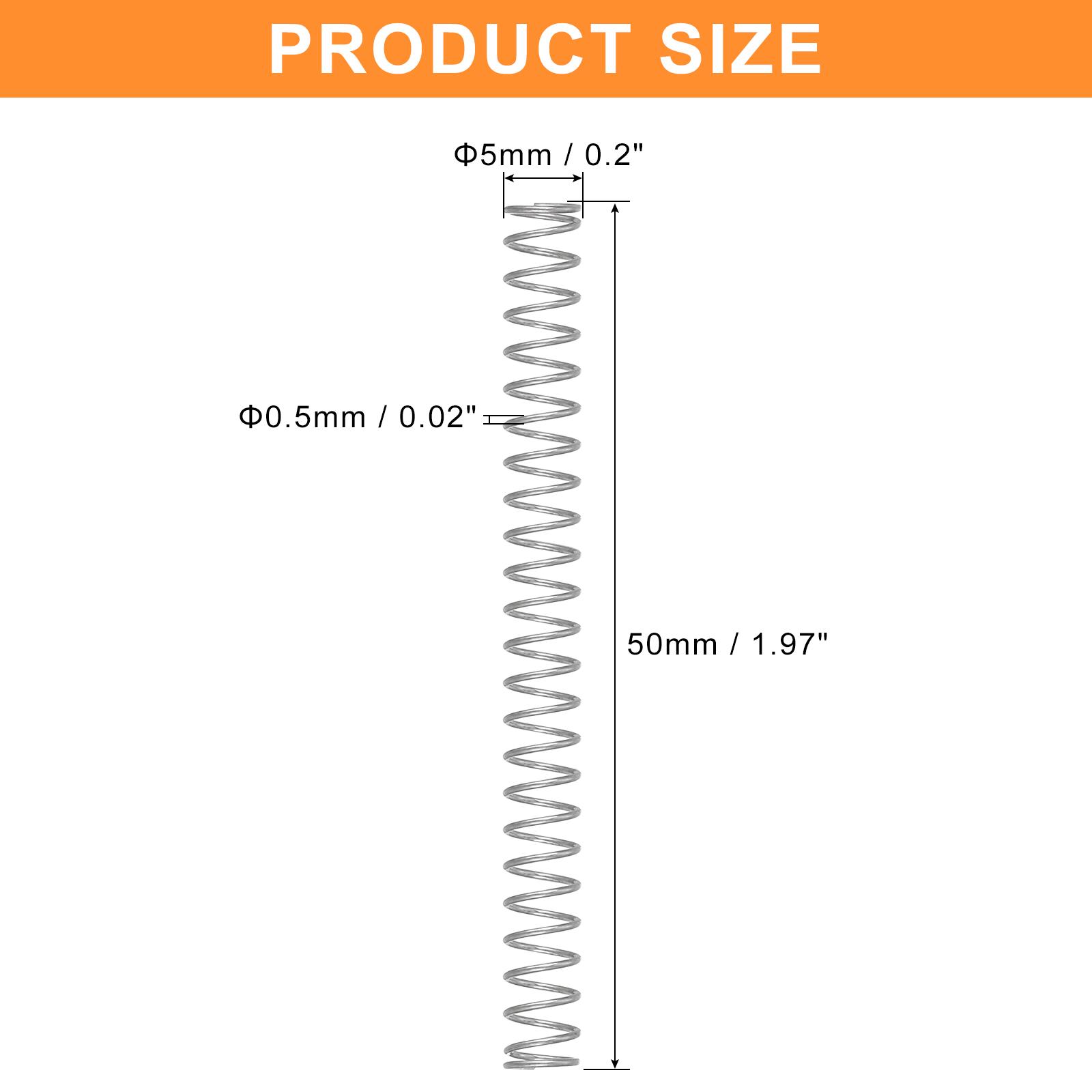 F FIERCE CYCLE 5 St¹ck Druckfeder, 0.5 x 5 x 50 mm Druckfedern Feder Federn Zugfeder Zugfedern Spring Spiralfeder Spiralfedern Sprungfeder Stahlfeder 304 Edelstahl, Silber a24050800ux1916