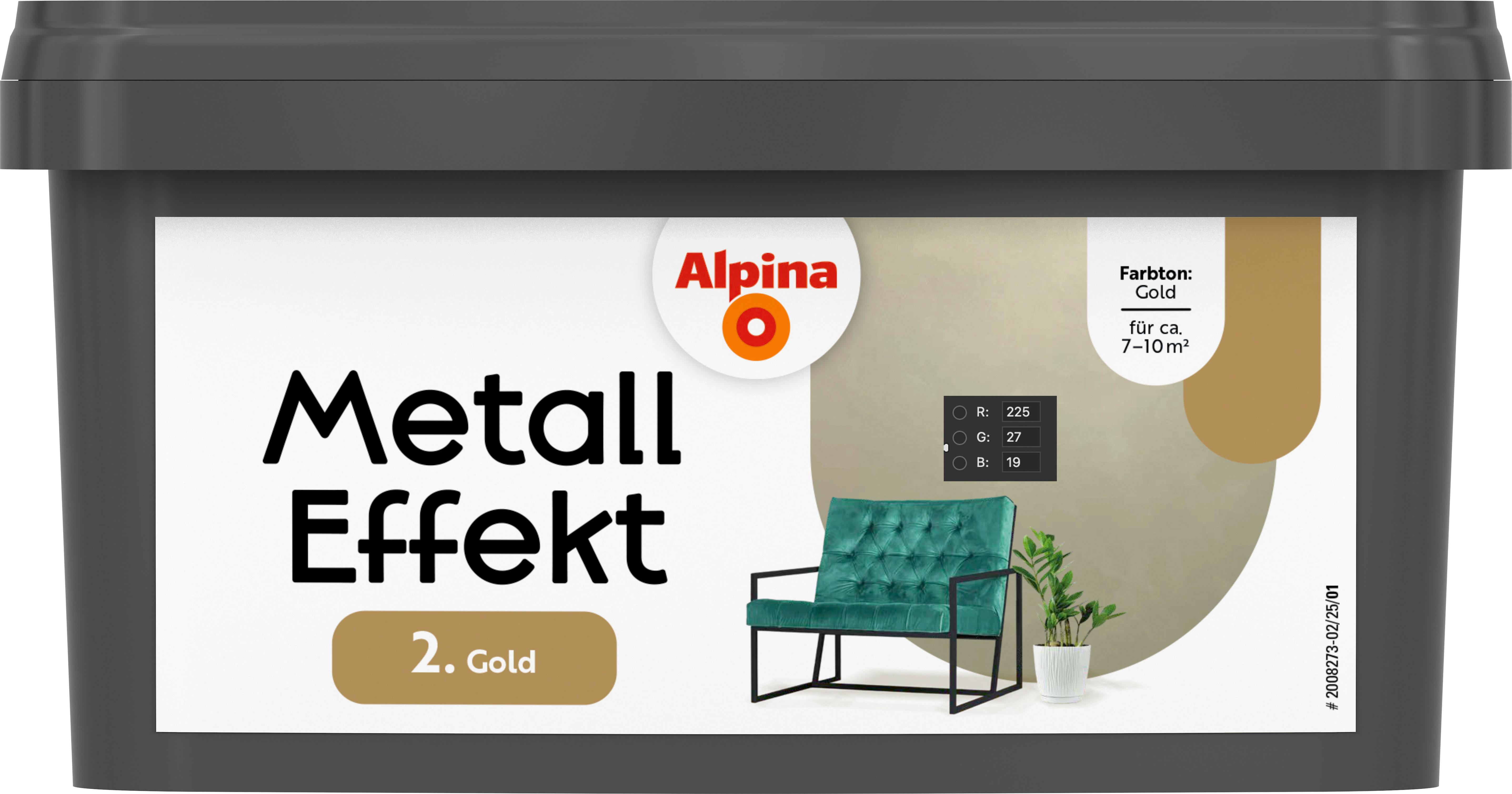 Alpina Farben Alpina Effektfarbe Metall Farbeffekt gold 1 l 0765054711