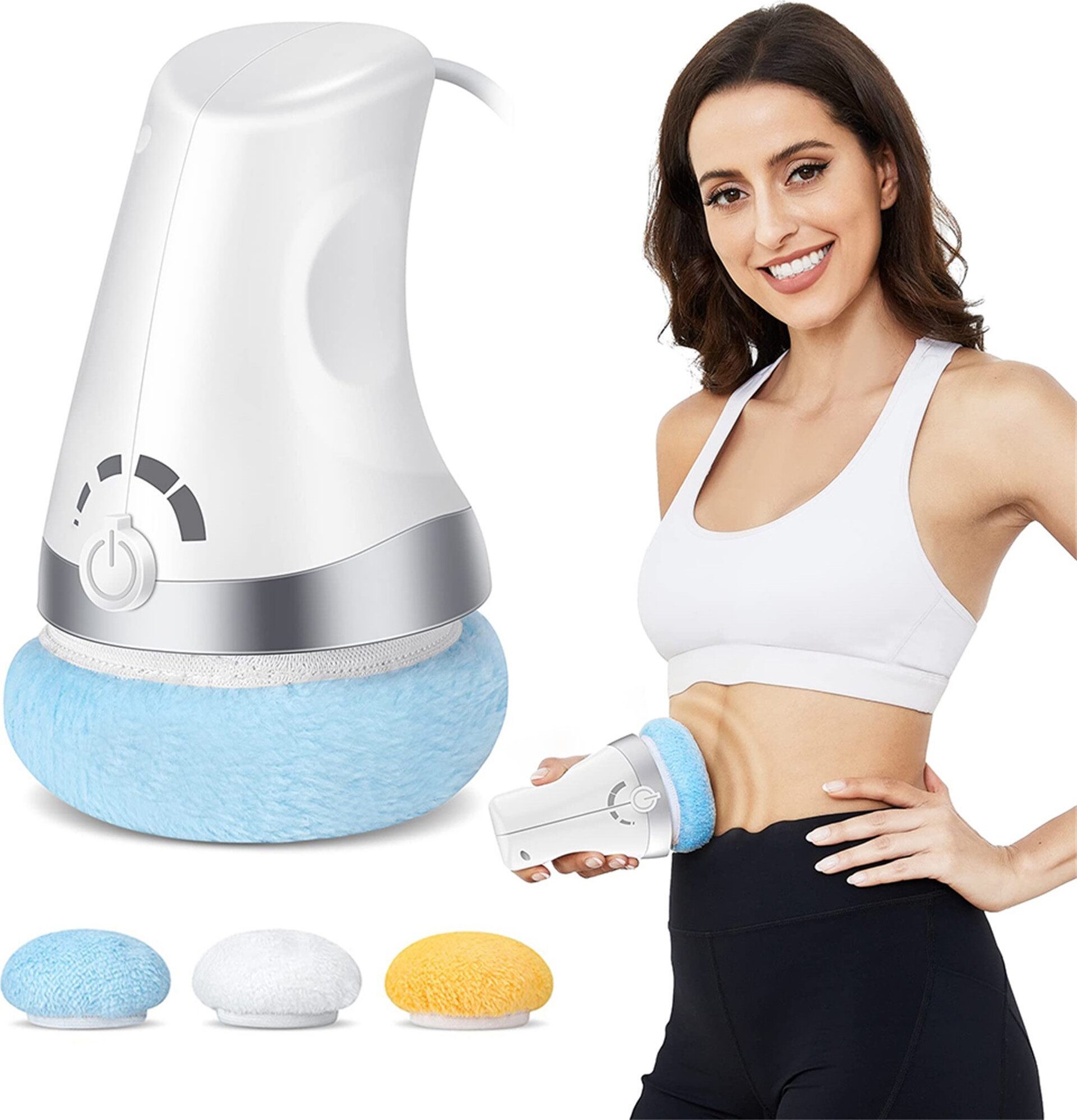 MOPUEA Massagegerät Massagegerät Anti Cellulite Massagegerät,3 Waschbare Pads,Gesäß&Beine