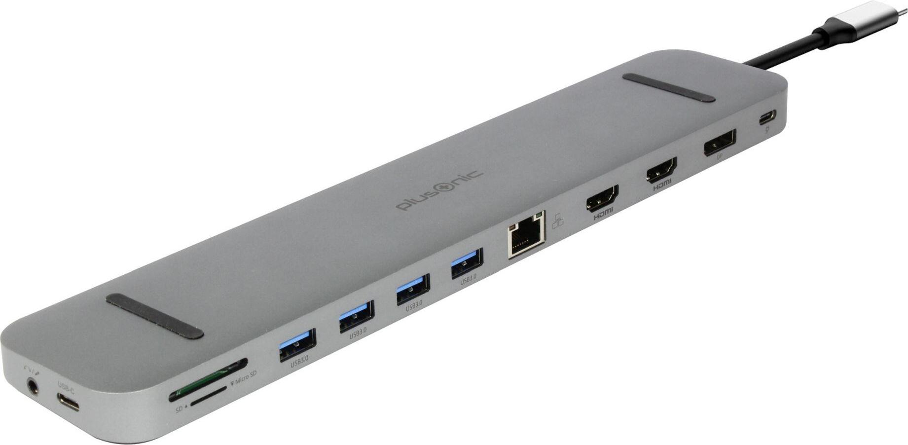 ALLNET PSUC2501, USB 3.2 Gen 1 (3.1 Gen 1) Type-C, 100 W, Šedá, Microsd (transflash), SD, 3.5mm, DisplayPort, HDMI, RJ-45, USB 3.2 Gen 1 (3.1 Gen 1) Type-A, USB 3.2 Gen 1 (3.1 Gen 1) Type-C, USB