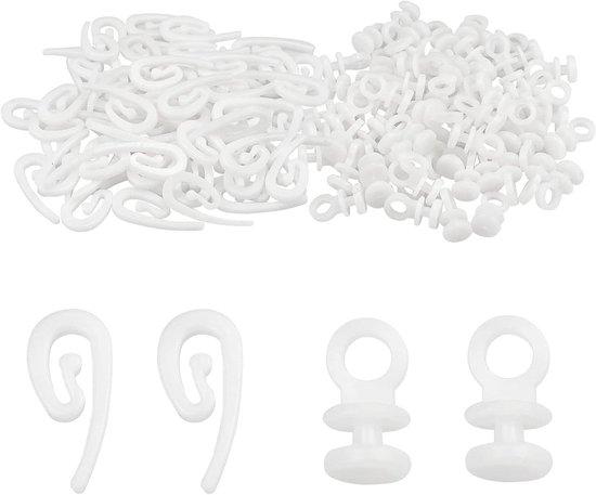 OEM Plastische Drapierenhaken Weiß - Für Drapierstangen - Rollen Drapierenhaken - 200 Stück - Header-Band - Duschgordinen - Tür - Zweiflügler 2026
