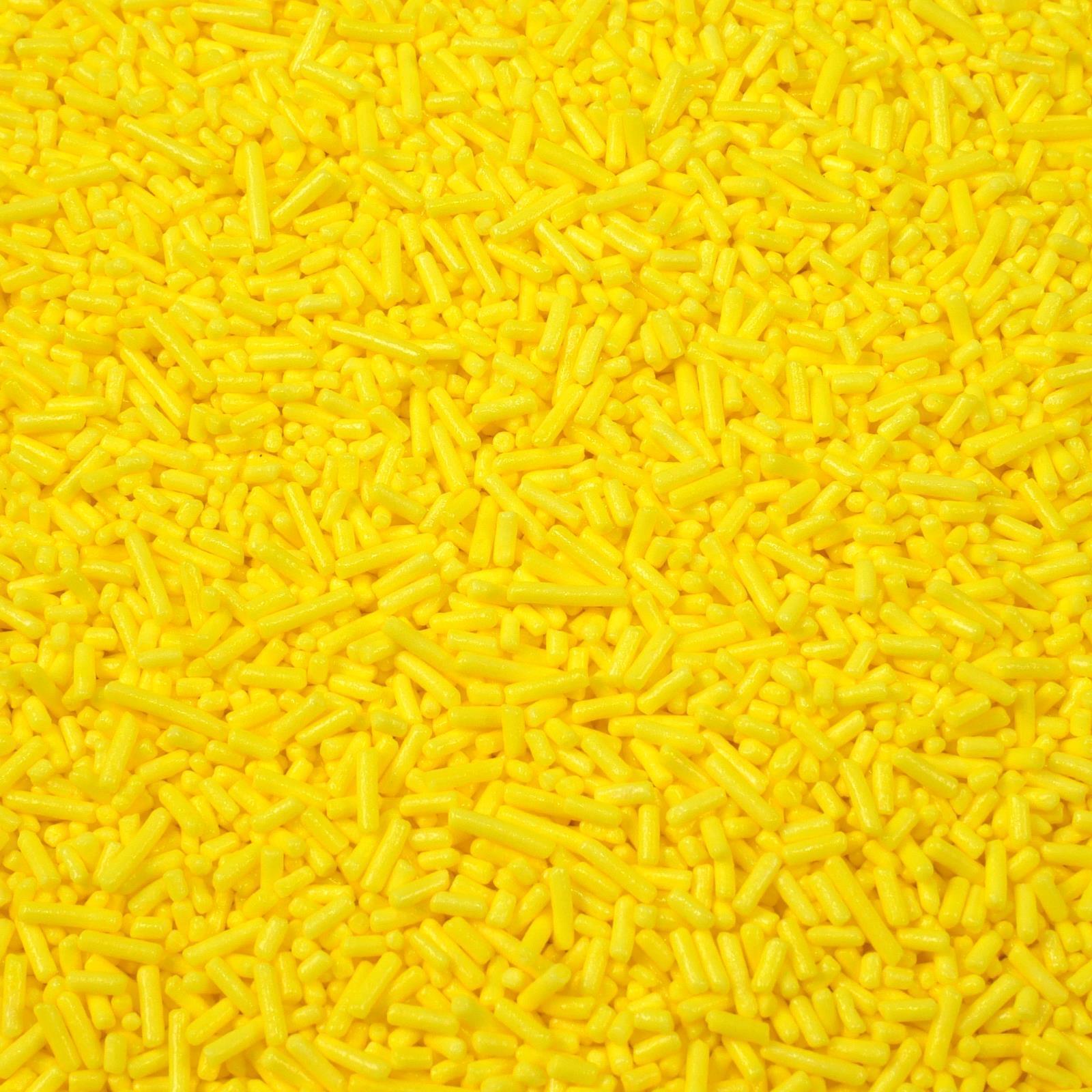 Streuselheld Jimmie`s Gelb 40g Streusel zum Dekorieren und Verzieren von Gebäck aller Art wie Torten Kuchen Keksen Zuckerstreusel SH312.40